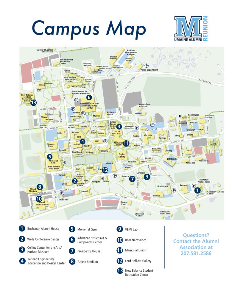 Reunion Campus Map | UMaine Alumni Association